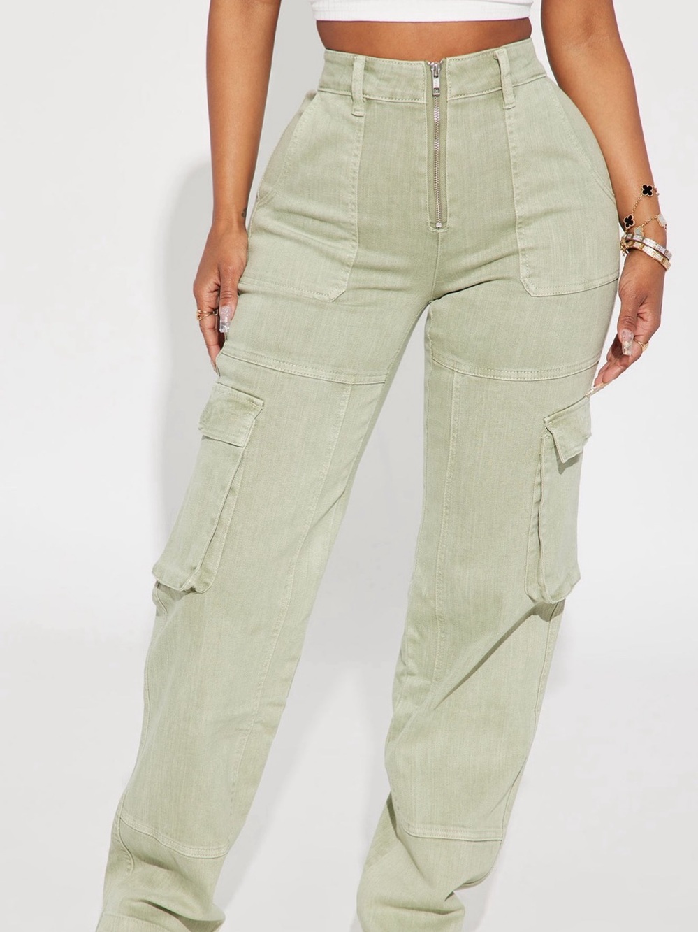 Fashion Nova Mission Accomplished Cargo Pant - Sage Green